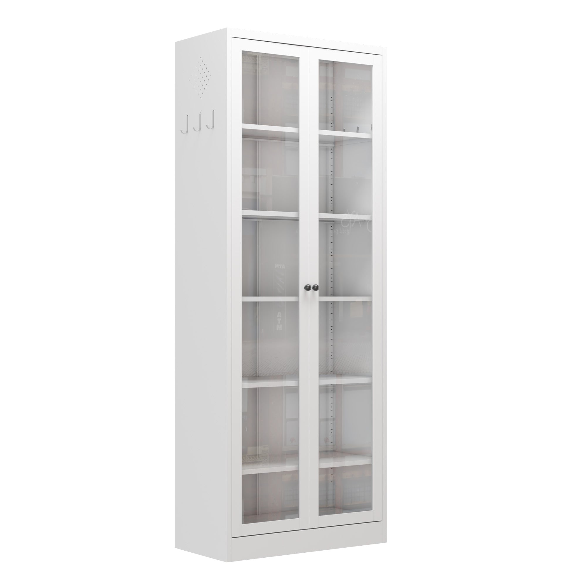 Metal Kitchen Pantry Cabinet -  Tall Storage With 5 Adjustable Shelves, White Freestanding Cabinet For Kitchen Pantry Bathroom