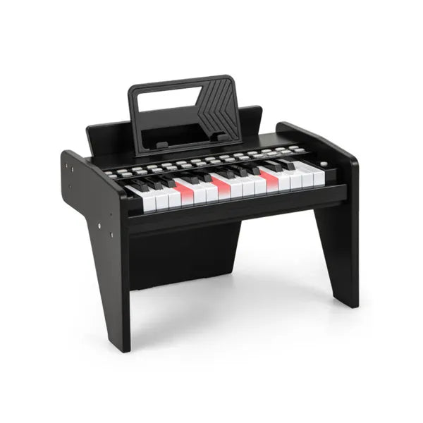 25 Keys Mini Digital Piano For Kids Age 3+, Lighted Teaching Mode With 6 Tones & 15 Demo Songs-Black