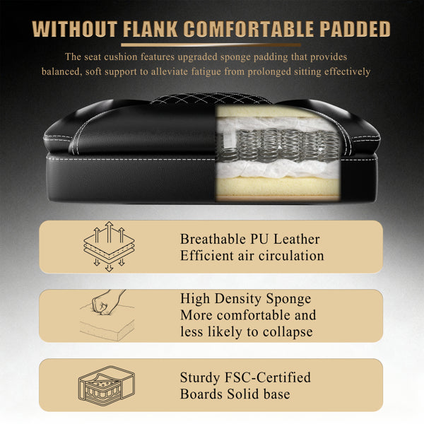 Gaming Chair, Office Chair With Inflatable Lumbar Support, Ergonomic Comfortable Wide Computer Chair With Footrest And Linked Soft Armrests, High Back 3D Enveloping Seat Cushion