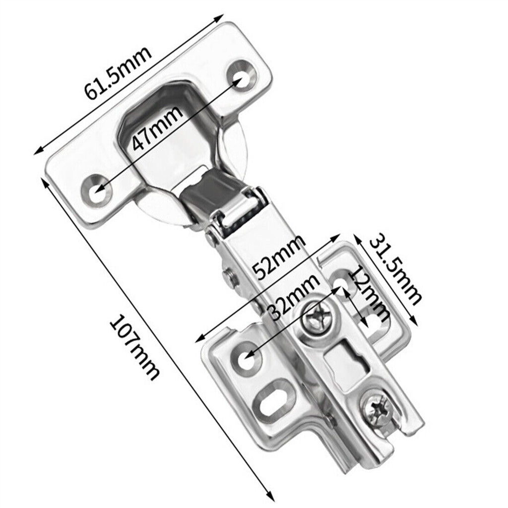 10PCS SOFT CLOSE 35mm KITCHEN CABINET CUPBOARD STANDARD DOOR HINGES NEW